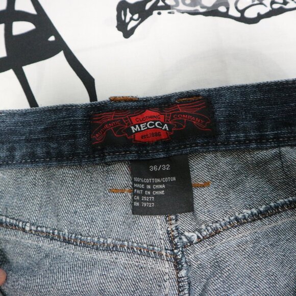 Mecca Denim Jeans Wide Cut Washed 36x32 Baggy Y2K - Picture 7 of 7